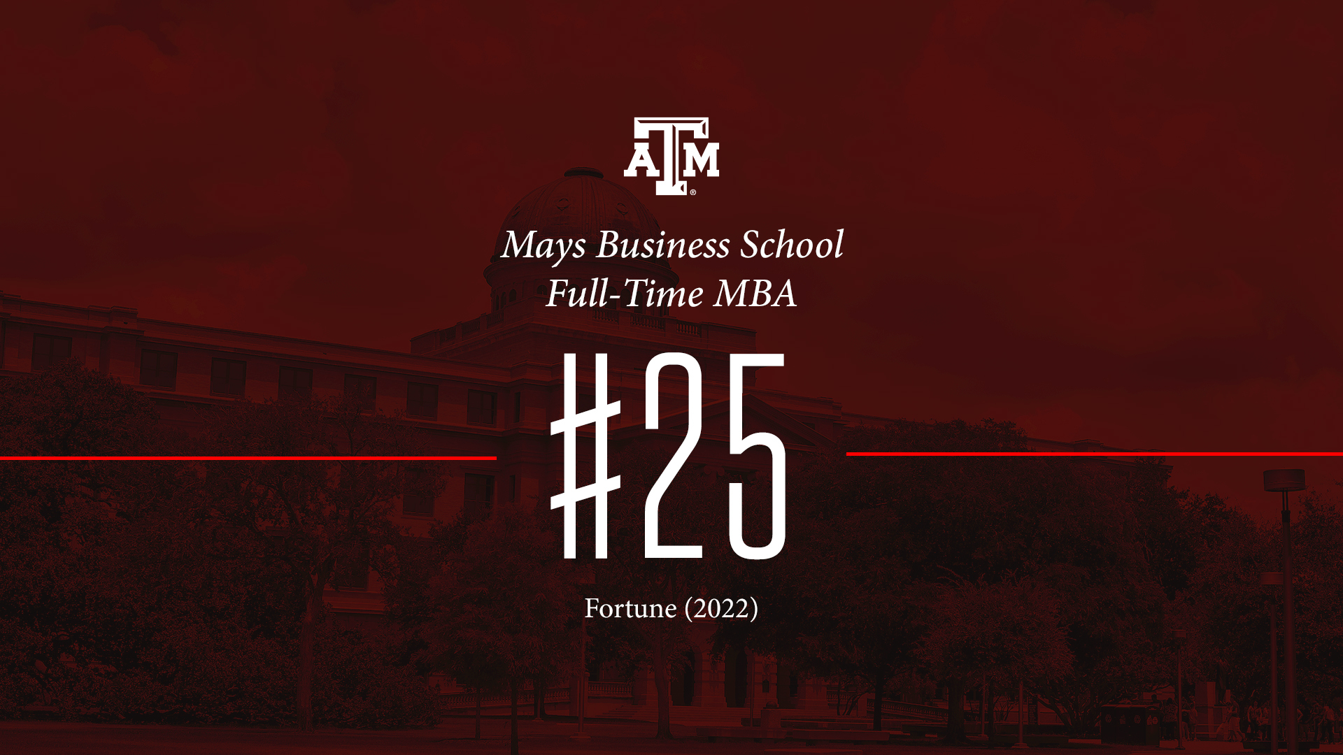 Mays Business School FTMBA #25 in nation, per Fortune '22