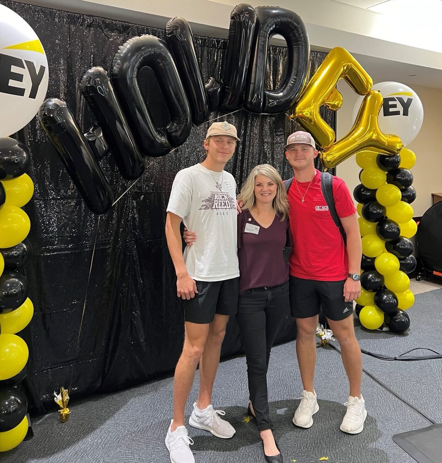 Christy Baumann and her sons at EY recruiting